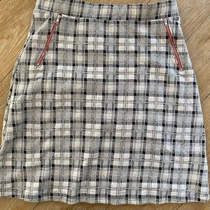 Knee length plaid skirt size L